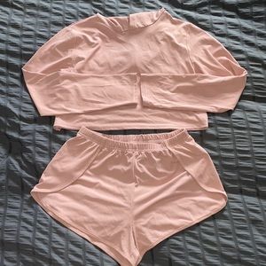 Pink Long Sleeve Lounge Set